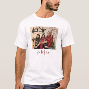 Moderne elegante Eid mubarak gezinsfoto T-shirt