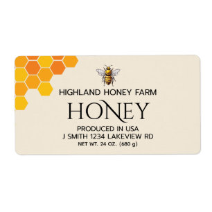 Moderne Elegante Eigen Honing Labels