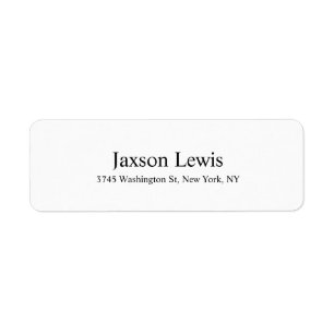 Moderne Elegante Elegante Duidelijke Zwart & Witte Etiket