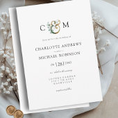 Moderne elegante Eucalyptus Ampersand bruiloft Kaart