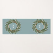 Moderne elegante eucalyptus botanische krans yogamat (Achterkant (horizontaal))