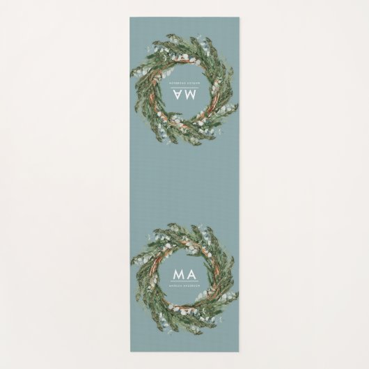 Moderne elegante eucalyptus botanische krans yogamat (Voorkant)