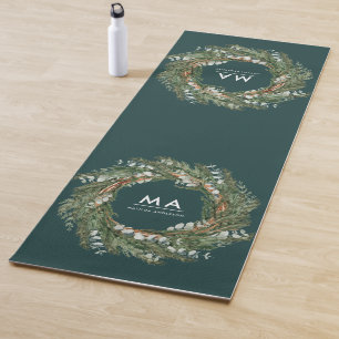 Moderne elegante eucalyptus botanische krans yogamat