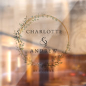 Moderne, elegante eucalyptusbruiloft raamsticker (Vel 2)