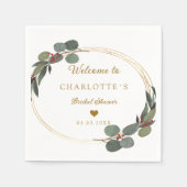 Moderne, elegante Eukalyptus-Hochzeit Serviette Servet (Voorkant)