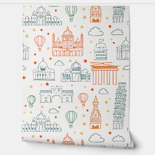 Moderne elegante Europese monumenten Wallpaper Behang