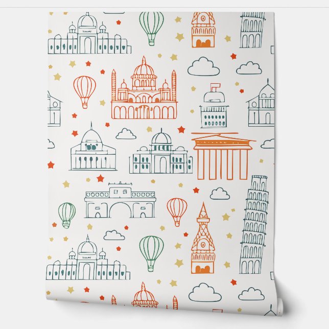 Moderne elegante Europese monumenten Wallpaper Behang (Afrollen)