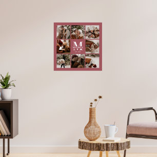 Moderne Elegante Familie Fotocollage Keepsake Poster