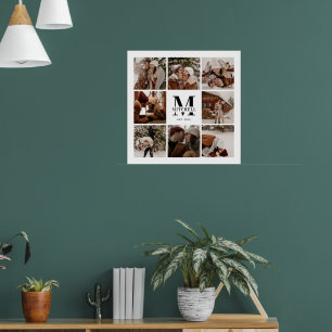 Moderne Elegante Familie Fotocollage Witte Keepsak Poster