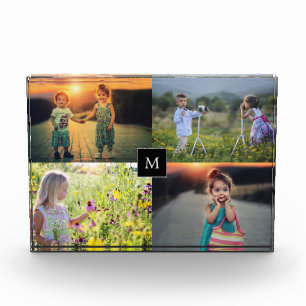 Moderne elegante familiefoto collage monogrammen fotoblokken