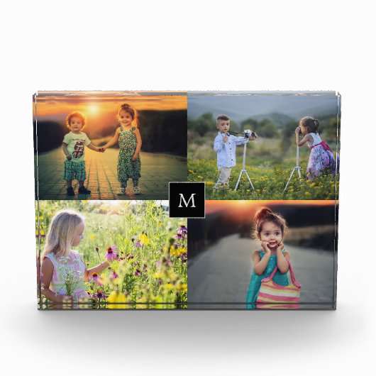 Moderne elegante familiefoto collage monogrammen fotoblokken (Voorkant)