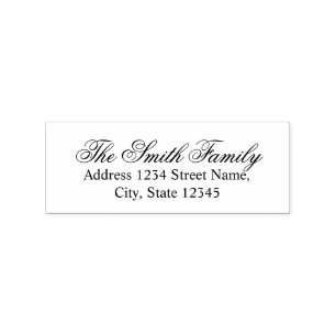 Moderne Elegante Familienaam Retouradres Rubberstempel
