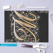 moderne elegante fancy letter M monogram Tissuepapier (Craft)