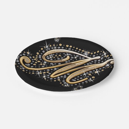 moderne elegante fancy letter Mmonogram Papieren Bordje (Gekanteld)