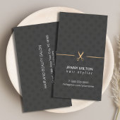 Moderne Elegante Faux Gold Black Dotted Hair Styli Visitekaartje