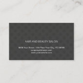 Moderne Elegante Faux Gold Black Dotted Hair Styli Visitekaartje (Achterkant)