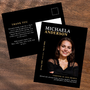 Moderne elegante foto begrafenis / gedenkteken Dan Briefkaart