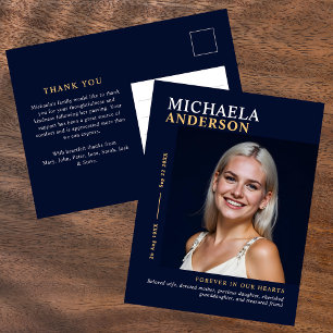 Moderne elegante foto begrafenis / gedenkteken Dan Briefkaart