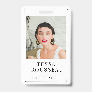 Moderne Elegante Foto Haarstylist QR Code Badge