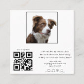 Moderne Elegante Foto Hond Huisdier Social Media Q Vierkante Visitekaartje (Achterkant)