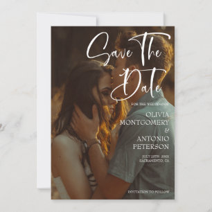 Moderne elegante foto slaat de datum op kaart