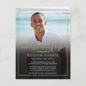 Moderne Elegante Foto Viering van het Leven Funera Aankondigingskaart (Voorkant)