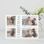 Moderne Elegante Fotocollage Kerst Kaart (Staand voorkant)
