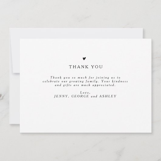 Moderne Elegante Fotocollage Pasgeboren Baby Dank Kaart (Achterkant)