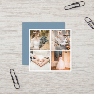 Moderne, elegante fotocollage vierkante visitekaartje