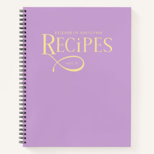 Moderne Elegante Gepersonaliseerde Paarse Gele Rec Notitieboek