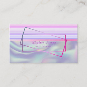 Moderne Elegante Gestreepte Holografische Frame Visitekaartje