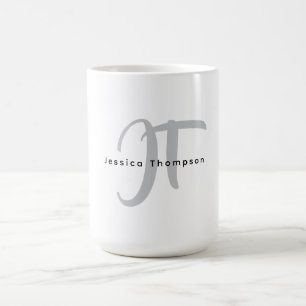 Moderne Elegante Gewone Professionele Monogram Koffiemok