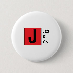 Moderne Elegante Gewone Professionele Monogram Ronde Button 5,7 Cm