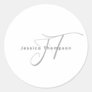 Moderne Elegante Gewone Professionele Monogram Ronde Sticker