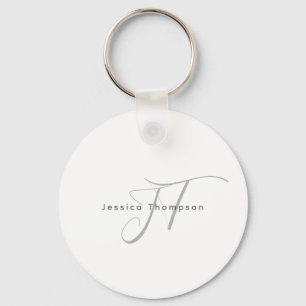 Moderne Elegante Gewone Professionele Monogram Sleutelhanger