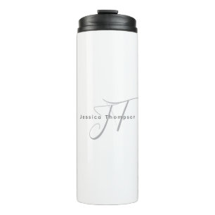 Moderne Elegante Gewone Professionele Monogram Thermosbeker