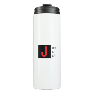 Moderne Elegante Gewone Professionele Monogram Thermosbeker