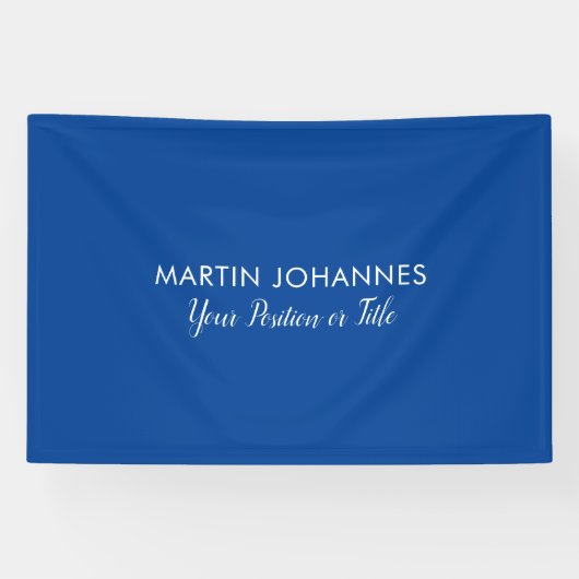 Moderne Elegante Gewone Stijlvolle Blauwe Minimali Spandoek (Horizontaal)