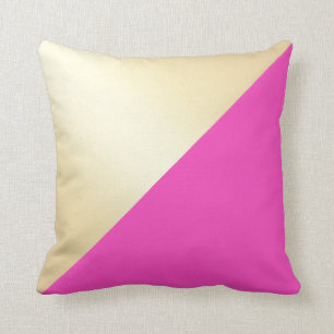 Moderne, elegante, girale, roze en goudkleurblok kussen
