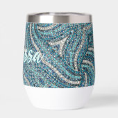 Moderne Elegante Girly Turquoise Swirl Custom Name (Achterkant)