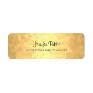 Moderne Elegante Glamour Gouden Hand Script Tekst Etiket