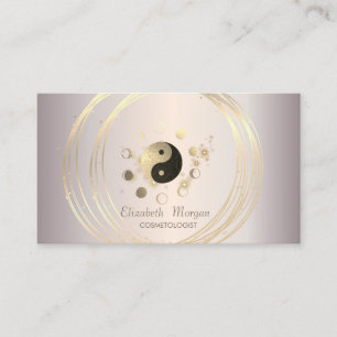 Moderne Elegante Glans Gouden Cirkels Maan Ying Ya Visitekaartje