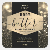 Moderne elegante glans script body butter label (Voorkant)