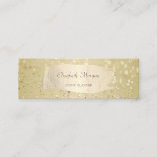 Moderne Elegante Glitterige Gouden Kwaststreek Mini Visitekaartje