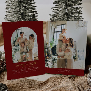 Moderne Elegante Goud Folie Foto Kerstkaart Feestdagenkaart