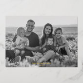 Moderne Elegante Goud Folie Foto Prettig Kerstfees Folie Feestdagenkaart (Voorkant)