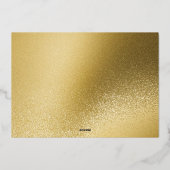 Moderne Elegante Goud Folie Foto Prettig Kerstfees Folie Feestdagenkaart (Achterkant)