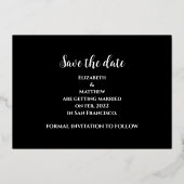 moderne elegante goud folie save the date kaart (Achterkant)