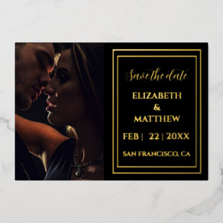 moderne elegante goud folie save the date kaart