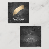 Moderne, elegante goudborsteltak make-up kunstenaa vierkante visitekaartje (Voorkant / Achterkant)